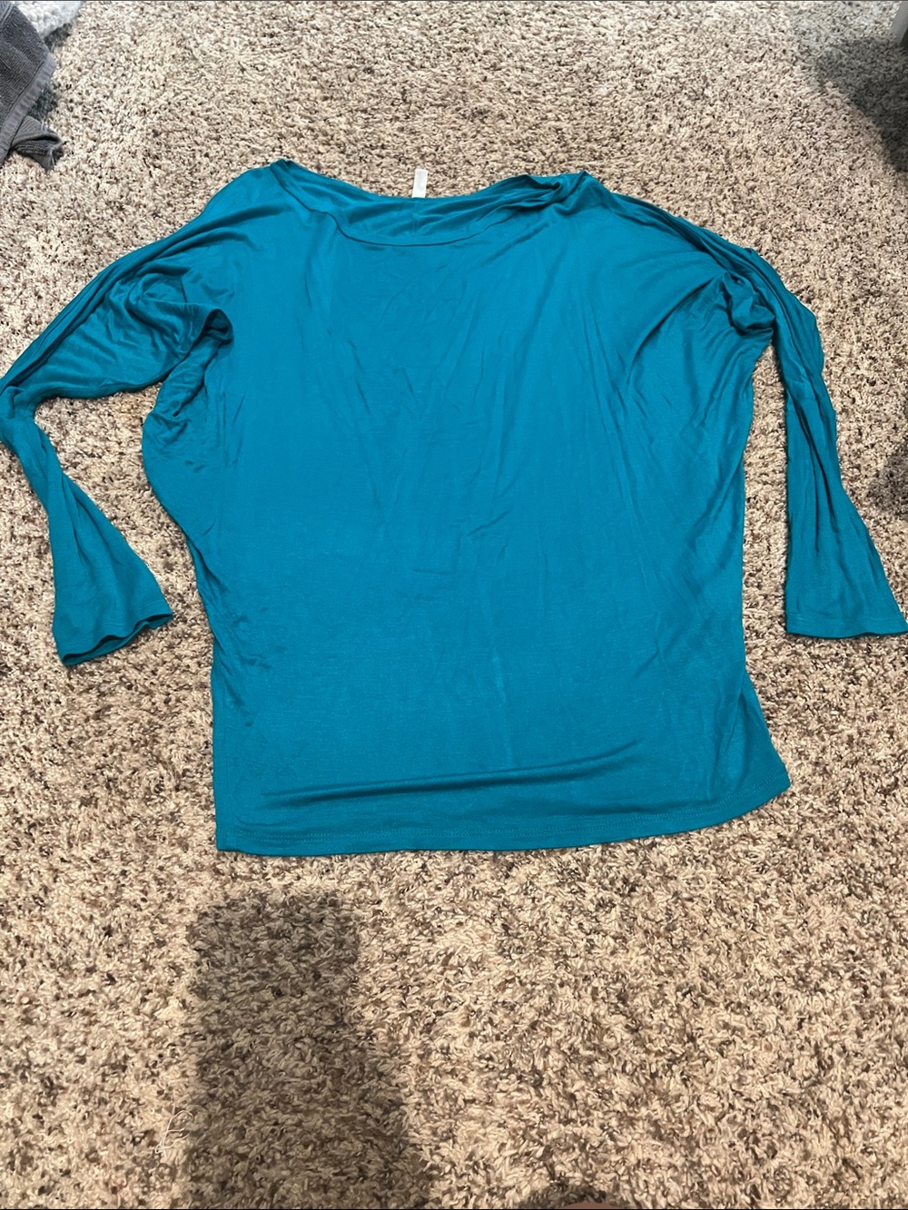 Love in Teal Boatneck Long Sleeve Top